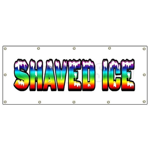 SHAVED ICE BANNER SIGN hawaiian cart stand signs sno snow cone
